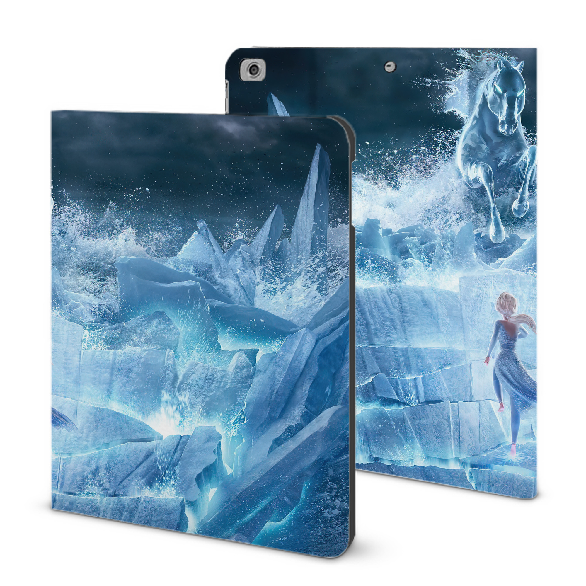 （画像用） アナと雪の女王 アンナ エルサ Frozen Anna Elsa IPad ケース ブック型 PUレザー TPU 耐衝撃 軽量 薄型 ペン収納なし 全面保護 IPad 各モデル対応